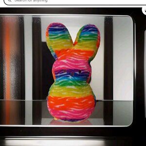 RARE Peeps Rainbow Bunny Plush 18” Tie Dye Multicolor Easter Stuffed Animal 2018